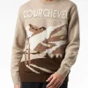 Donegal-Pullover mit Rundhalsausschnitt für Herren, Courchevel-Postkarten-Jacquard-Druck