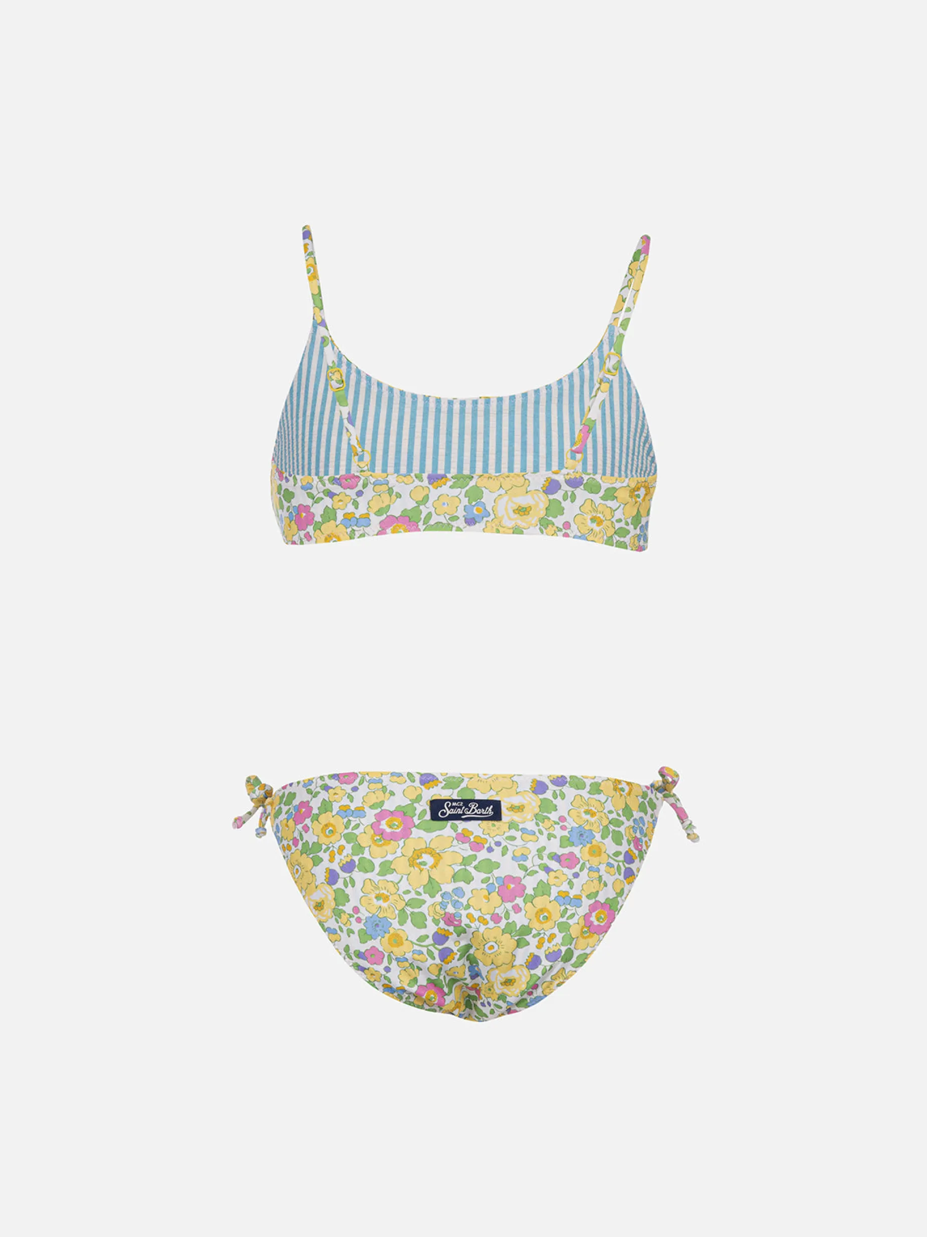 Doubleface-Bralette-Bikini Jaiden für Mädchen mit Betsy-Print | HERGESTELLT AUS LIBERTY-STOFF