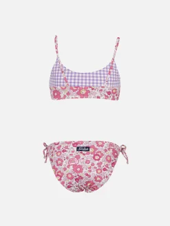 Doubleface-Bralette-Bikini Jaiden für Mädchen | HERGESTELLT AUS LIBERTY-STOFF
