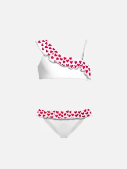 Einschultriger Bikini für Mädchen mit Rüschen