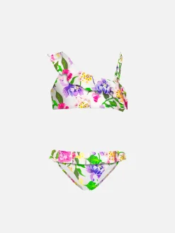 Einschultriger Bikini für Mädchen mit Rüschen