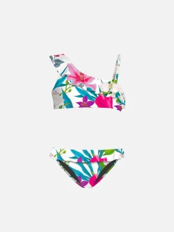 Einschultriger Bikini für Mädchen mit Rüschen