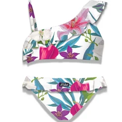 Einschultriger Bikini für Mädchen mit Rüschen