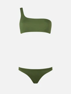 Einschultriger Bralette-Bikini für Damen in Militärgrün von Celestine Maia