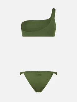 Einschultriger Bralette-Bikini für Damen in Militärgrün von Celestine Noelle
