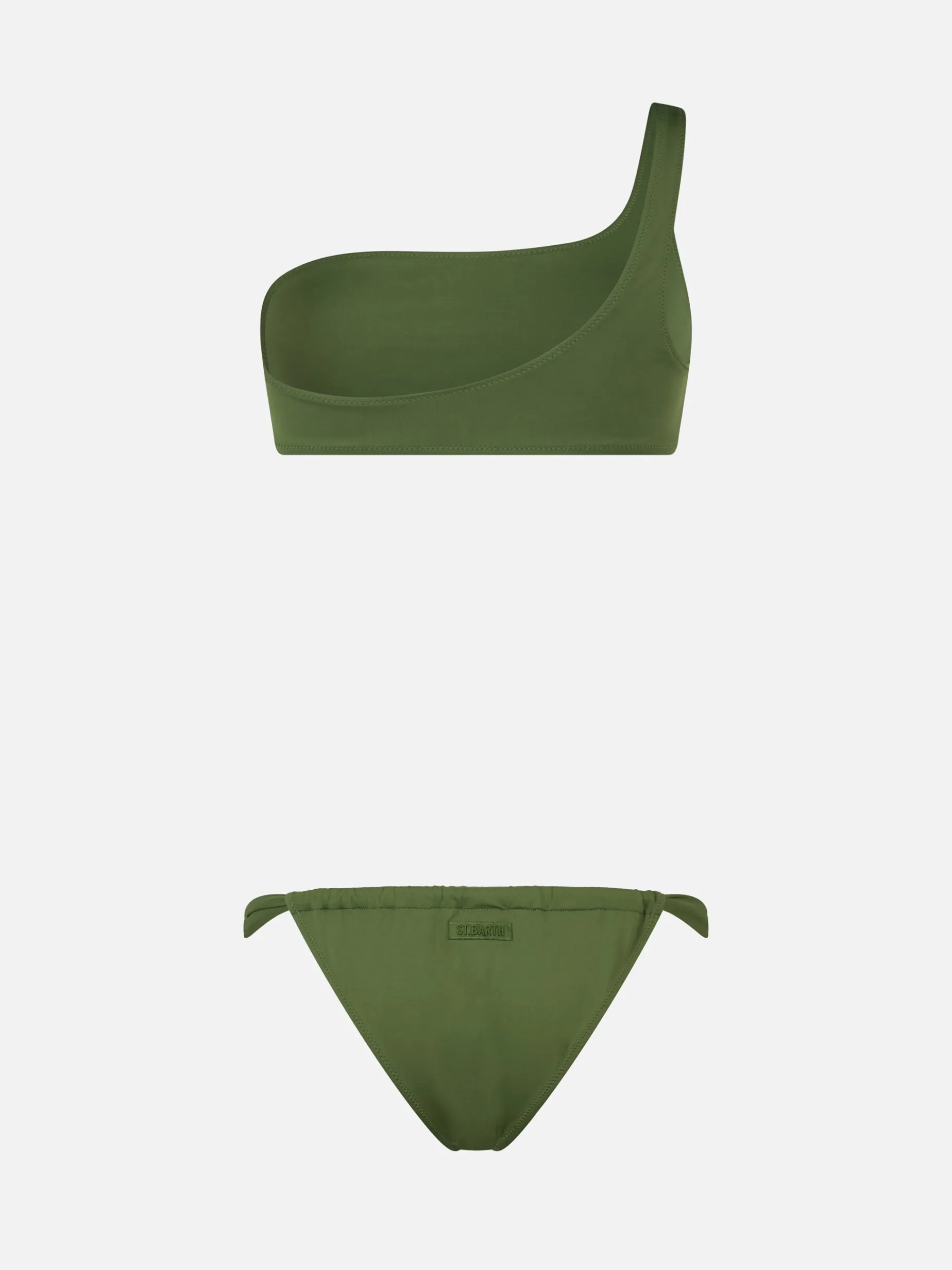 Einschultriger Bralette-Bikini für Damen in Militärgrün von Celestine Noelle