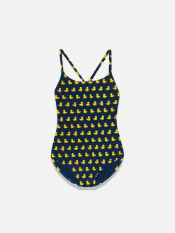 Einteiler für Mädchen mit durchgehendem Ducky-Print