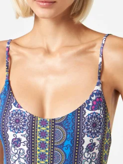 Einteiliger Badeanzug mit Gipsy-Print