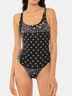 Einteiliger Damen-Badeanzug mit Bandana-Print