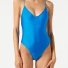 Einteiliger Damen-Badeanzug in Bluette-Optik