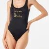 Einteiliger Damen-Badeanzug mit Team Bride-Stickerei