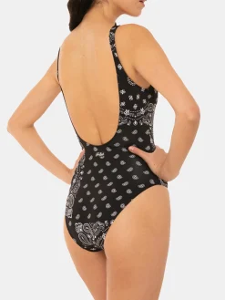Einteiliger Damen-Badeanzug mit Bandana-Print