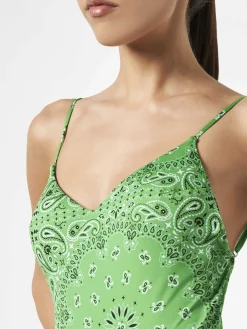 Einteiliger Damen-Badeanzug mit Bandana-Print