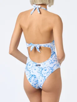 Einteiliger Marylin-Badeanzug für Damen mit Blumenmuster
