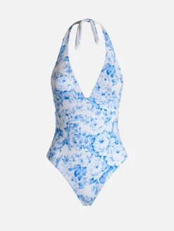 Einteiliger Marylin-Badeanzug für Damen mit Blumenmuster