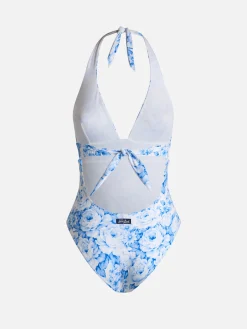Einteiliger Marylin-Badeanzug für Damen mit Blumenmuster