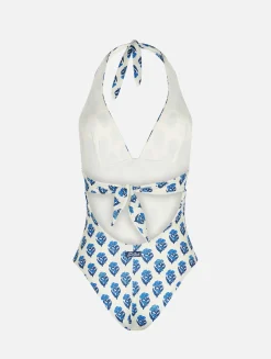 Einteiliger Marylin-Badeanzug für Damen mit Blumenmuster