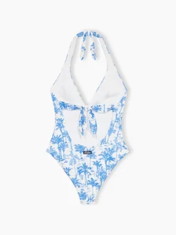 Einteiliger Marylin-Badeanzug für Damen mit Toile de Jouy-Druck