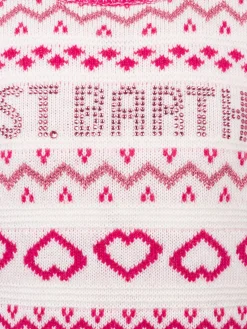 Fair-Isle-Rundhalspullover für Mädchen Princess mit St. Barth-Strass-Logo