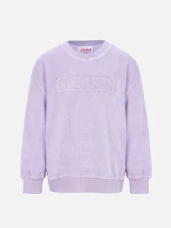 Fliederfarbenes Frottee-Sweatshirt Briony für Mädchen mit Saint Barth-Logo