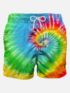 Fluo-Badeshorts für Herren mit Batikmuster