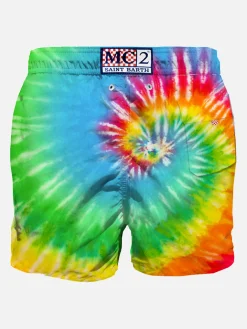 Fluo-Badeshorts für Herren mit Batikmuster