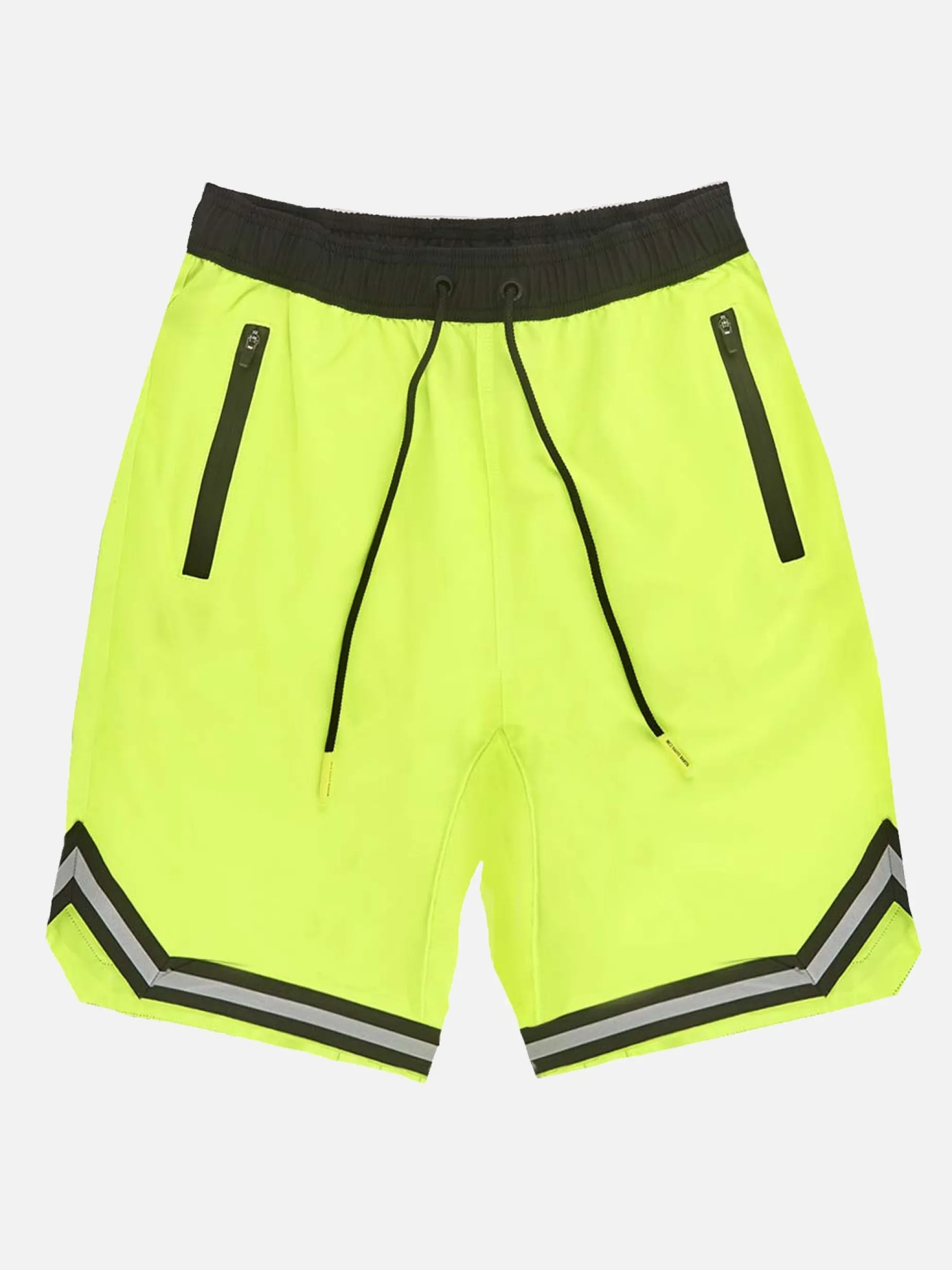 Fluogelbe Badeshorts im Surf-Stil