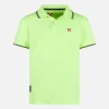 Fluogelbes Piquet-Polo mit St. Barth-Logo