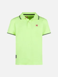 Fluogelbes Piquet-Polo mit St. Barth-Logo