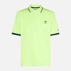 Fluogelbes Piquet-Polo mit St. Barth-Logo