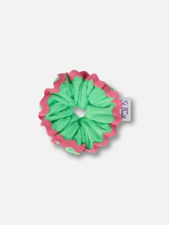 Fluogrünes Haargummi aus Frottee