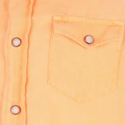 Fluo-orangefarbenes Leinenhemd für Jungen