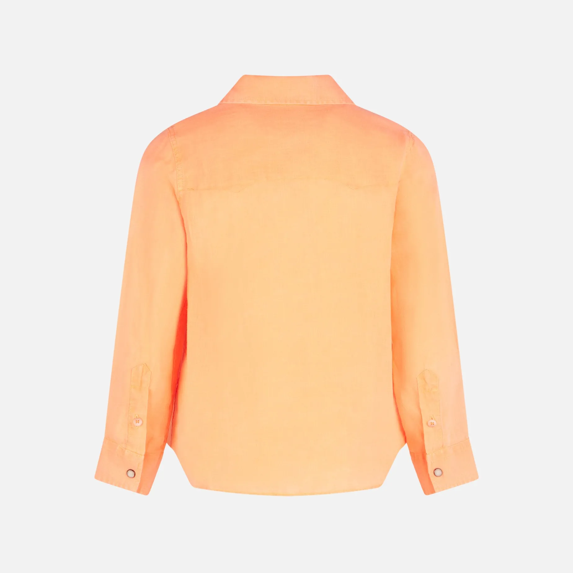 Fluo-orangefarbenes Leinenhemd für Jungen