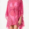 Fluo-Rosa-Kaftan mit Bandana-Print