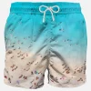 Foto-Badeshorts für Herren am Strand