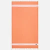 Fouta-Handtuch in Fluo-Orange, doppelt mit Schwamm