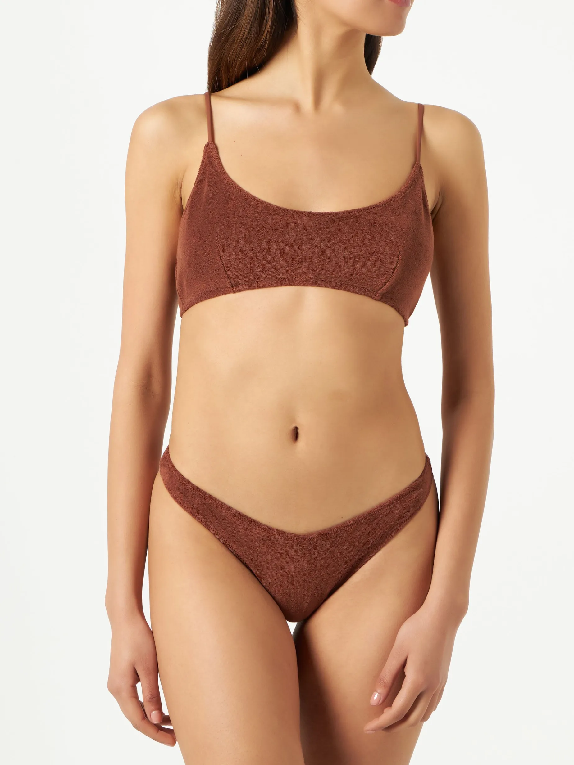 Frottee-Bralette-Bikini für Damen