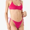 Frottee-Bralette-Bikini für Damen in Fuchsia
