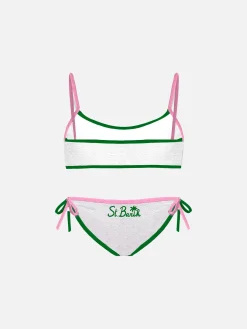 Frottee-Bralette-Bikini für Mädchen