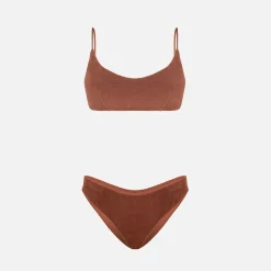 Frottee-Bralette-Bikini für Damen