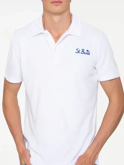 Frottee-Poloshirt für Herren in Weiß