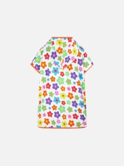 Frottee-Poncho für Mädchen mit mehrfarbigem Gänseblümchen