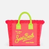 Fuchsiafarbene Frotteehandtasche von Colette mit Saint Barth-Logo