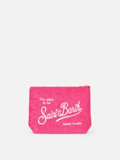 Fuchsiafarbene Frottee-Pochette Aline
