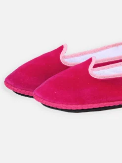 Fuchsiafarbene Samtpantoffeln Friulane