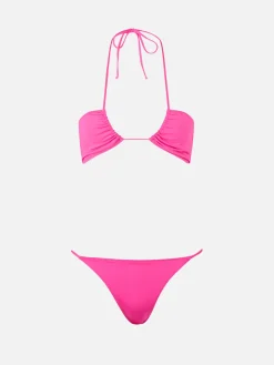 Fuchsiafarbener Bandeau-Bikini für Damen Dahlia Jodene