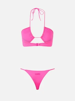 Fuchsiafarbener Bandeau-Bikini für Damen Dahlia Jodene