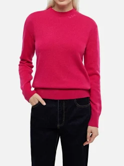 Fuchsiafarbener Pullover Sorbonne aus Kaschmirmischung für Damen