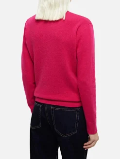 Fuchsiafarbener Pullover Sorbonne aus Kaschmirmischung für Damen