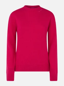 Fuchsiafarbener Pullover Sorbonne aus Kaschmirmischung für Damen